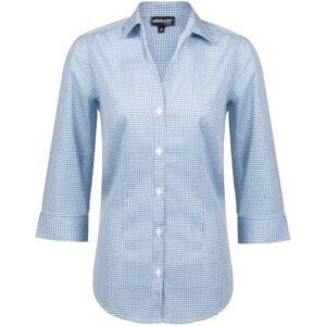 Ladies ¾ Sleeve Edinburgh Shirt - Blue