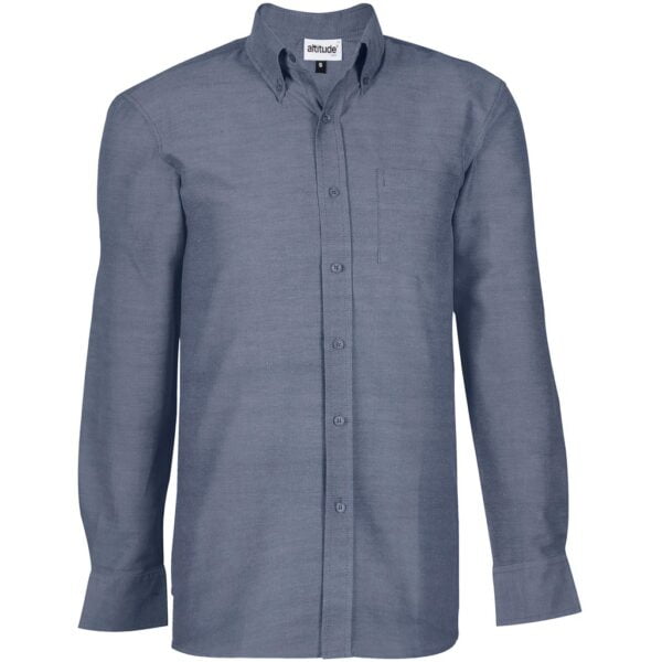 Mens Long Sleeve Oxford Shirt - Navy