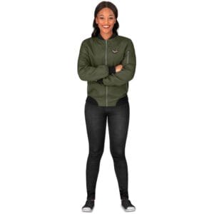 Ladies Crusader Bomber Jacket - Military Green