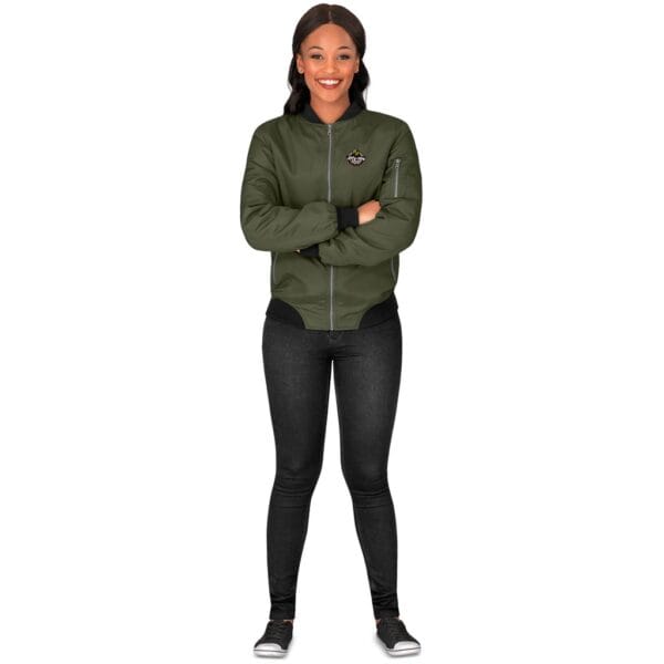 Ladies Crusader Bomber Jacket - Military Green